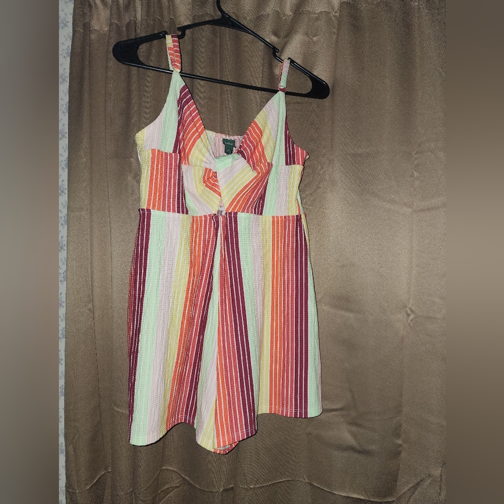 Wild Fable Colorful Striped Romper w/ twist knot